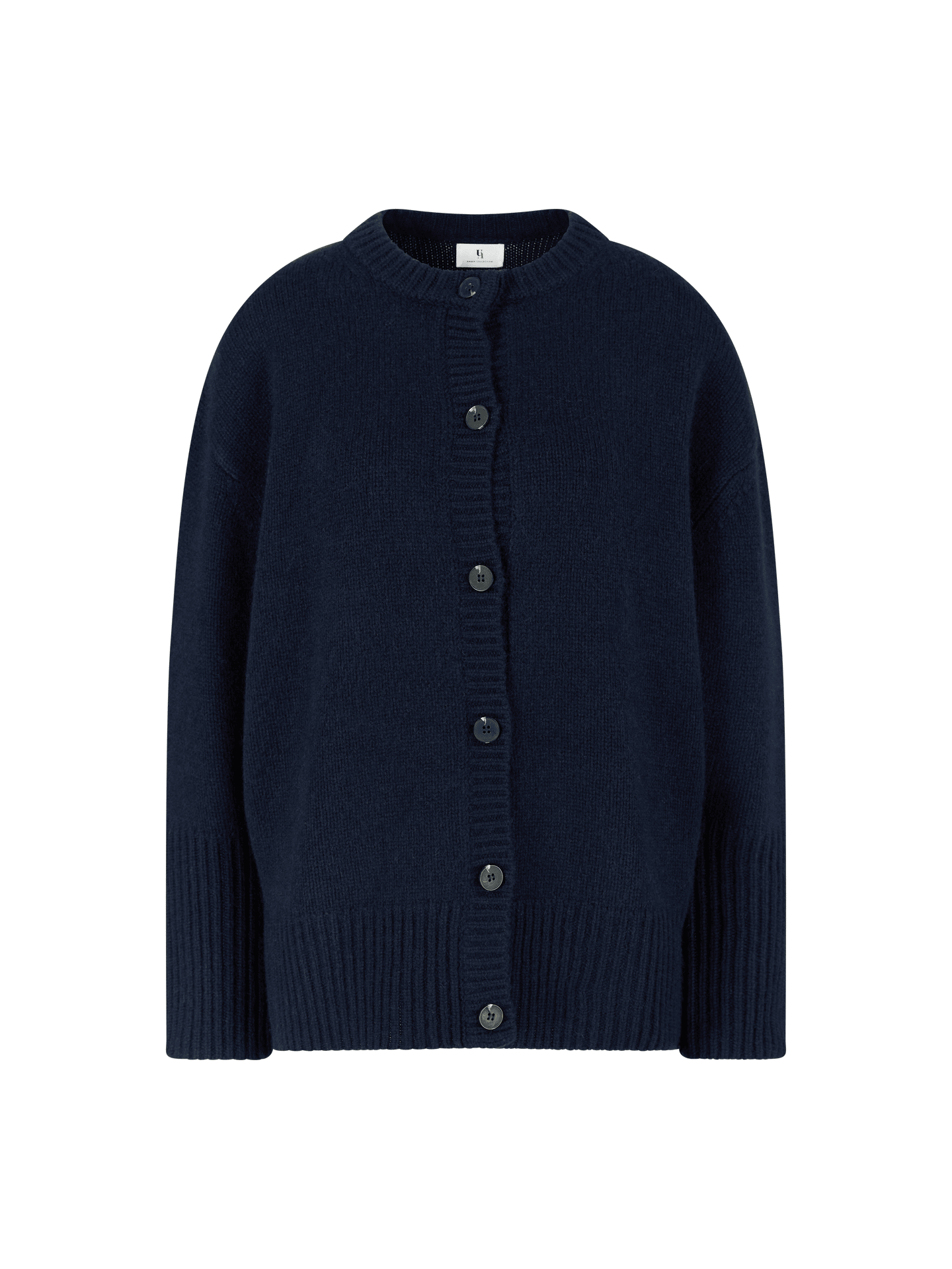 Oversized Cashmere-Strickjacke ‘Betty’ Marineblau