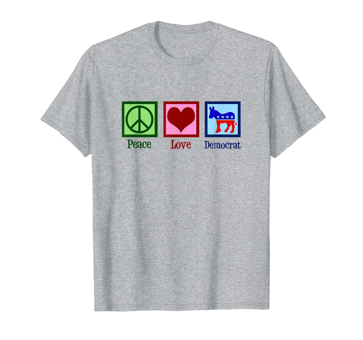 Cute Peace Love Democrat T-Shirt - Democratic Party Donkey