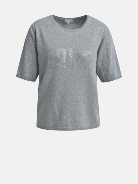MILANO ITALY Damen Kurzarmpullover, grau