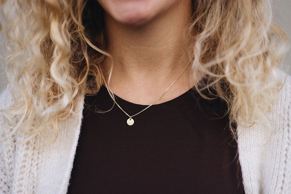 Dot Kette Kurz - Vergoldetes 925er Silber