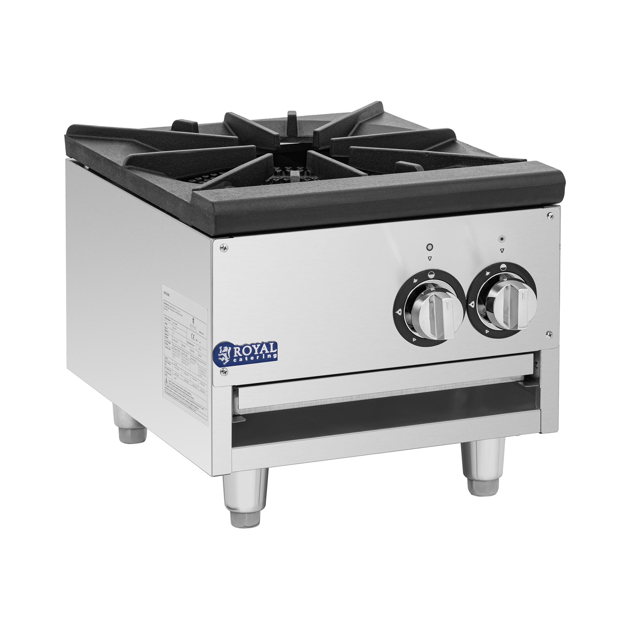 Hockerkocher - Gas - 14 kW - 2 Brenner / 1 Kochfeld - Royal Catering