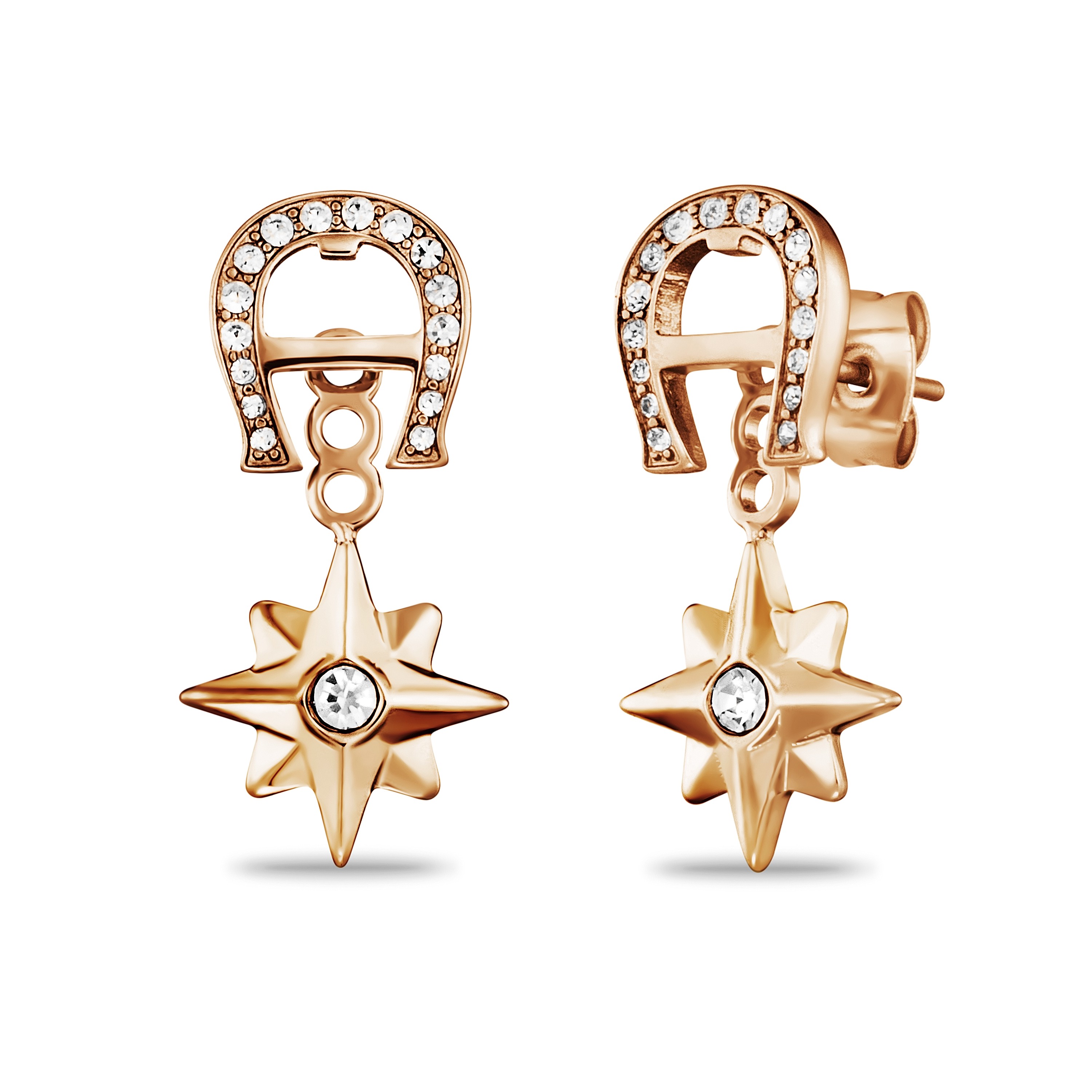 Aigner A-Logo Ohrringe mit Steinchen gold