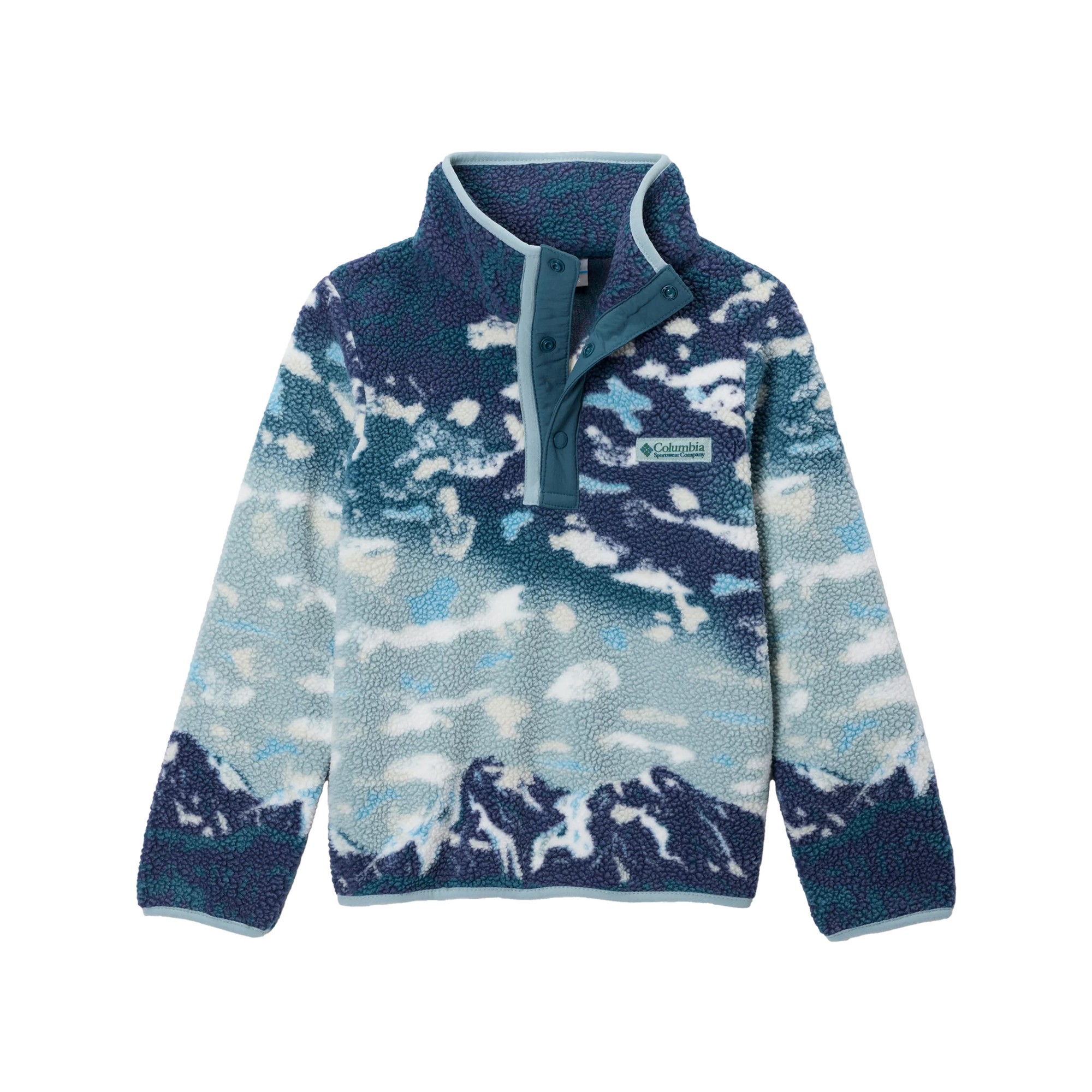 Columbia Helvetia II Printed Half Snap Fleece Kids | Fleecepullover für Kinder | Crushed Blue Sisters / Everblue