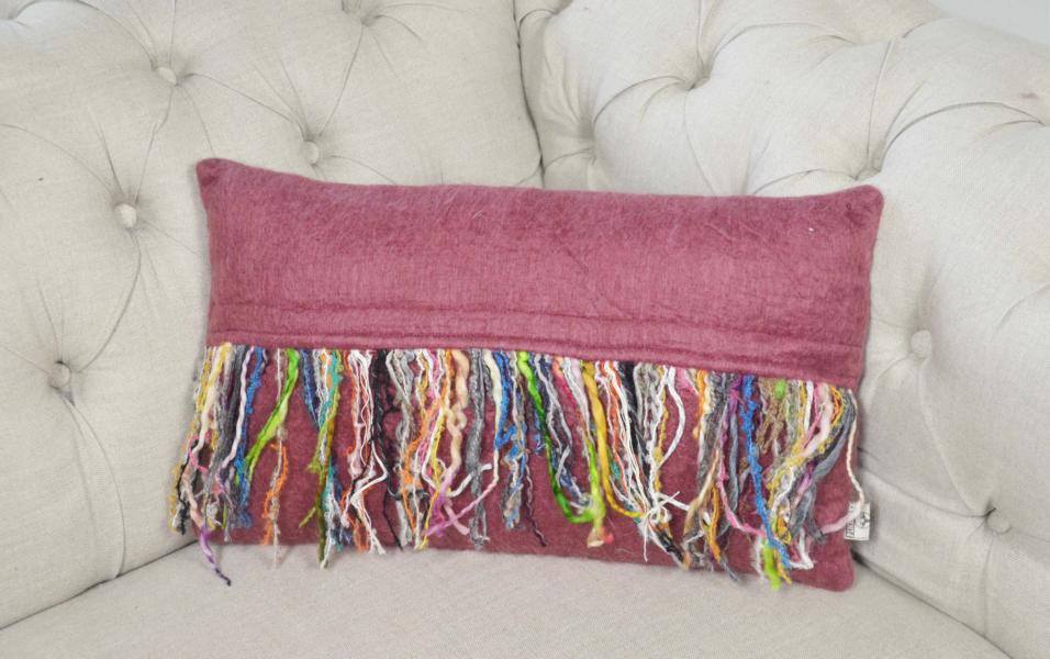 Kissen inklusive Füllung Colmore Wein 30x50 cm