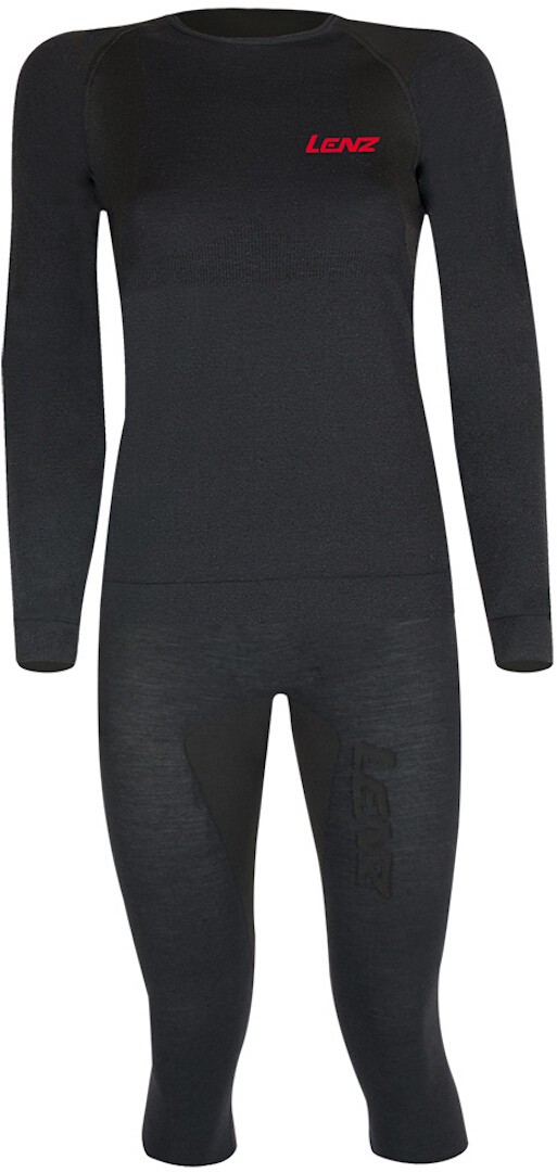Lenz Merino 3/4 Damen Funktionswäsche Set, schwarz, Größe XL 2XL