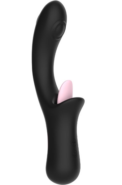 Clitoral Licking G-Punkt Klopf-Vibrator Schwarz