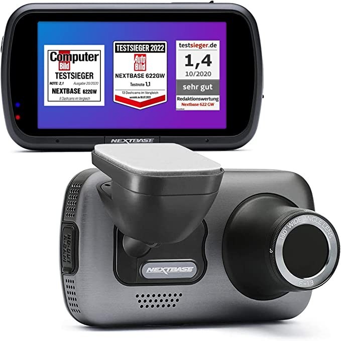 NEXTBASE NBDVR622GW+HK+64GBSD Camera auto Diagonala ecran: 3inch, microSD, Formatul video: MP4, Rezoluție video [pix]: 3840 x 2160, Alexa Built-in