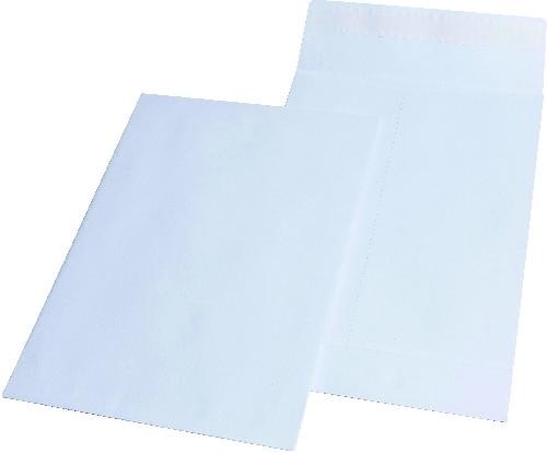 Faltentaschen C4 ohne Fenster mit 40 mm-Falte 140 g/qm weiß 100 Stück