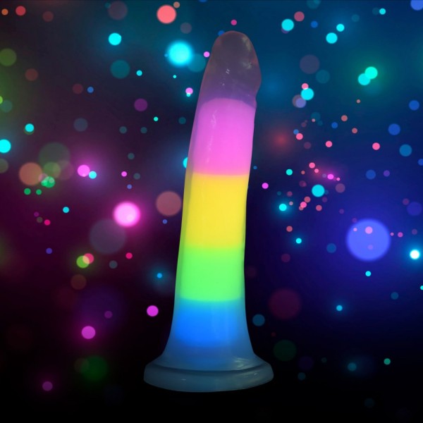 Glow-in-the-Dark-Regenbogen Dildo