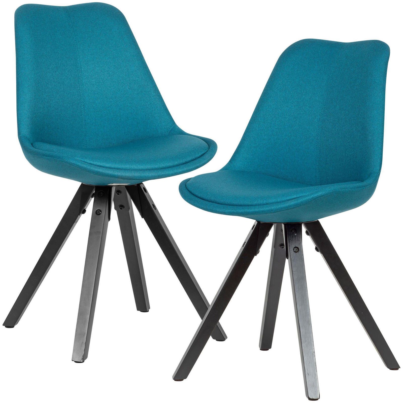 WOHNLING 2er Set Esszimmerstühle Stoff WL6.124 petrol