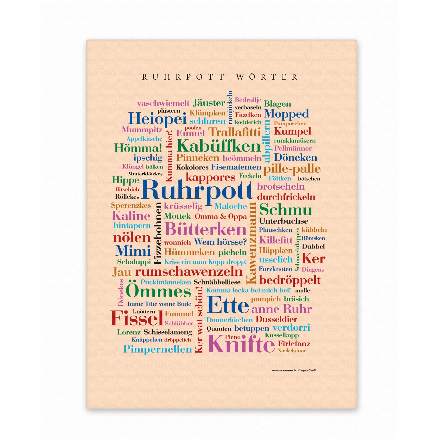 Leinwand Ruhrpott Wörter - Keilrahmen - 30x40 cm