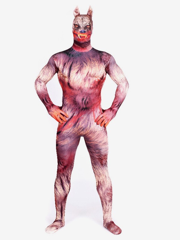 Tier-Strumpfanzug Halloween Zentai-Anzug für Erwachsene Werwolf Ganzkörperkostüme aus Lycra-Spandex