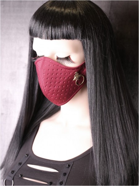 Maske rot mit Vogel