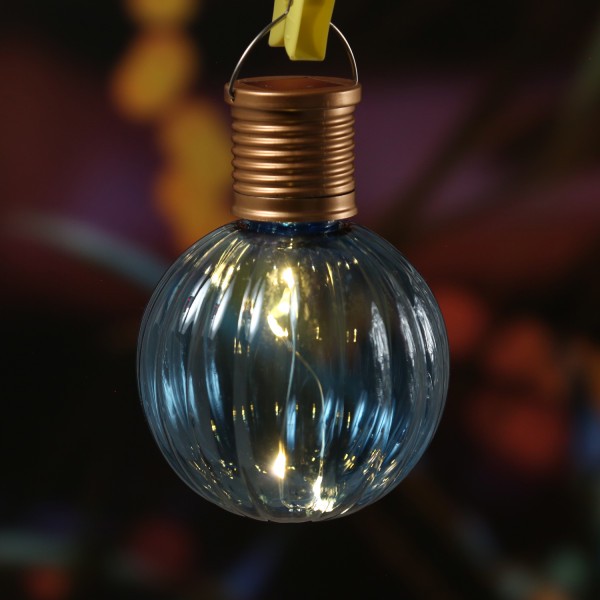 LED Solar Glühbirne GLOW - Kugelleuchte - 4 warmweiße LED Drahtlich...