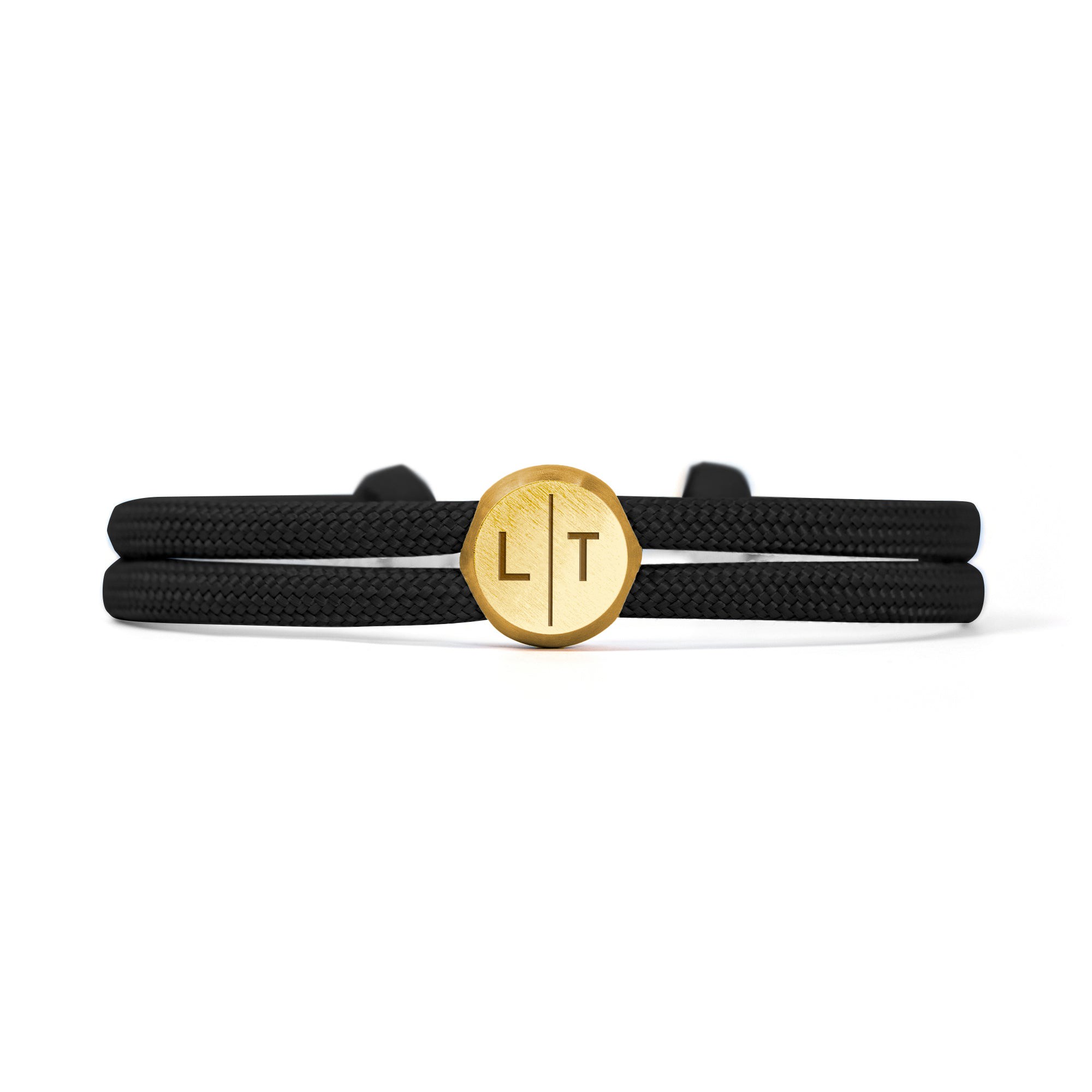 Segeltau Disc Armband mit zwei Initialen - Gold