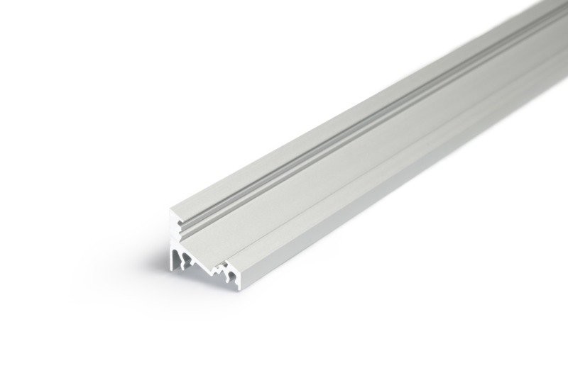 LED Profil TYP C silber, LED Eckprofil / Unterbauprofil / Aluleiste für max. 10mm breite LED Streifen