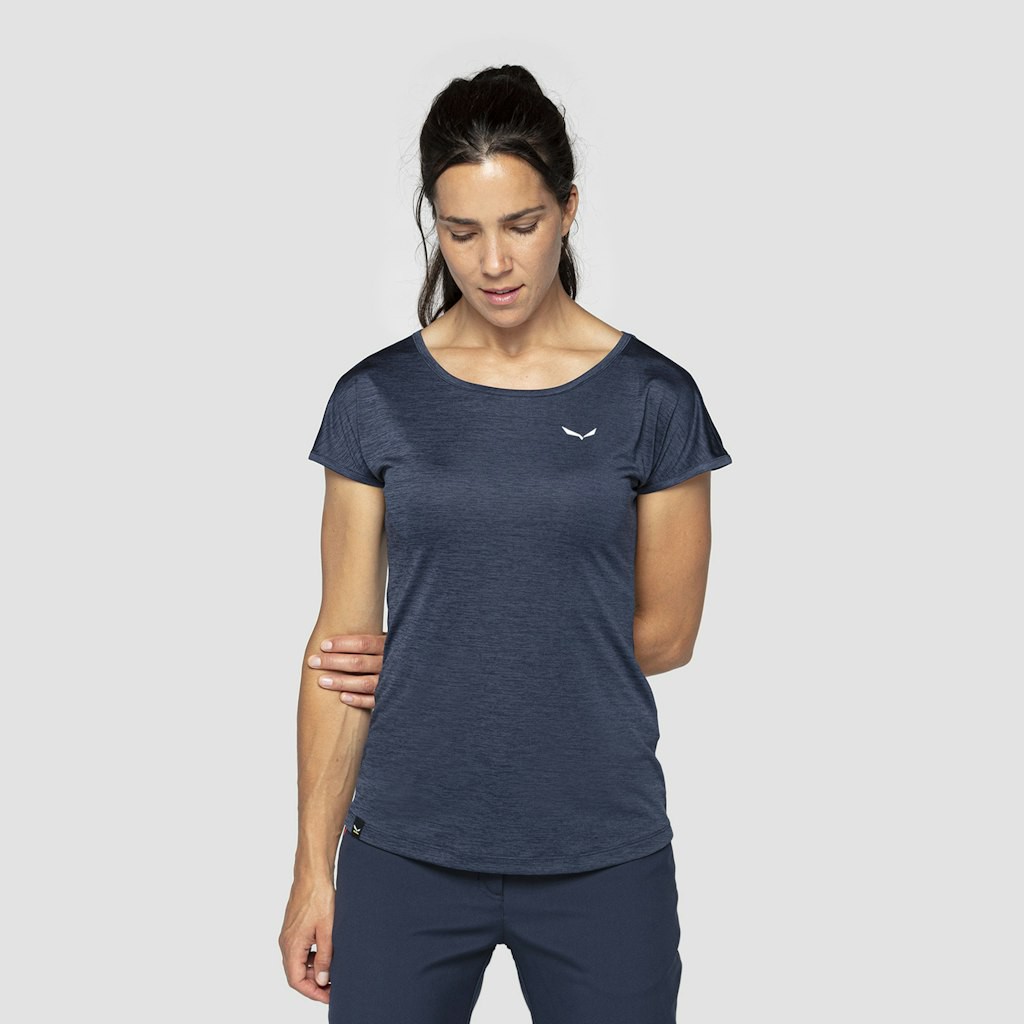 SALEWA - Puez Melange Dry'Ton T-Shirt Damen - Blau (Gr.42)