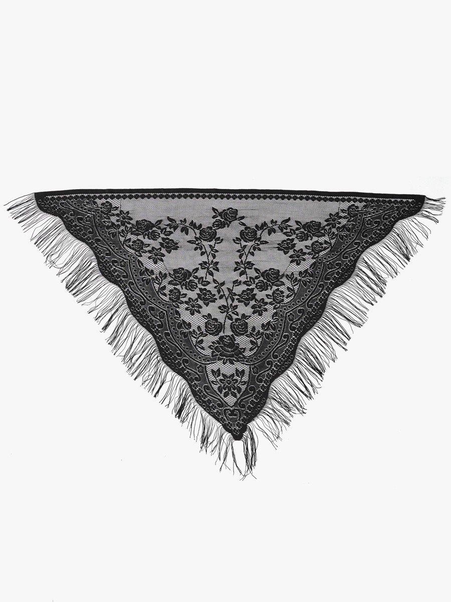 Netz-Poncho mit Stickerei täglicher lässiger Umhang