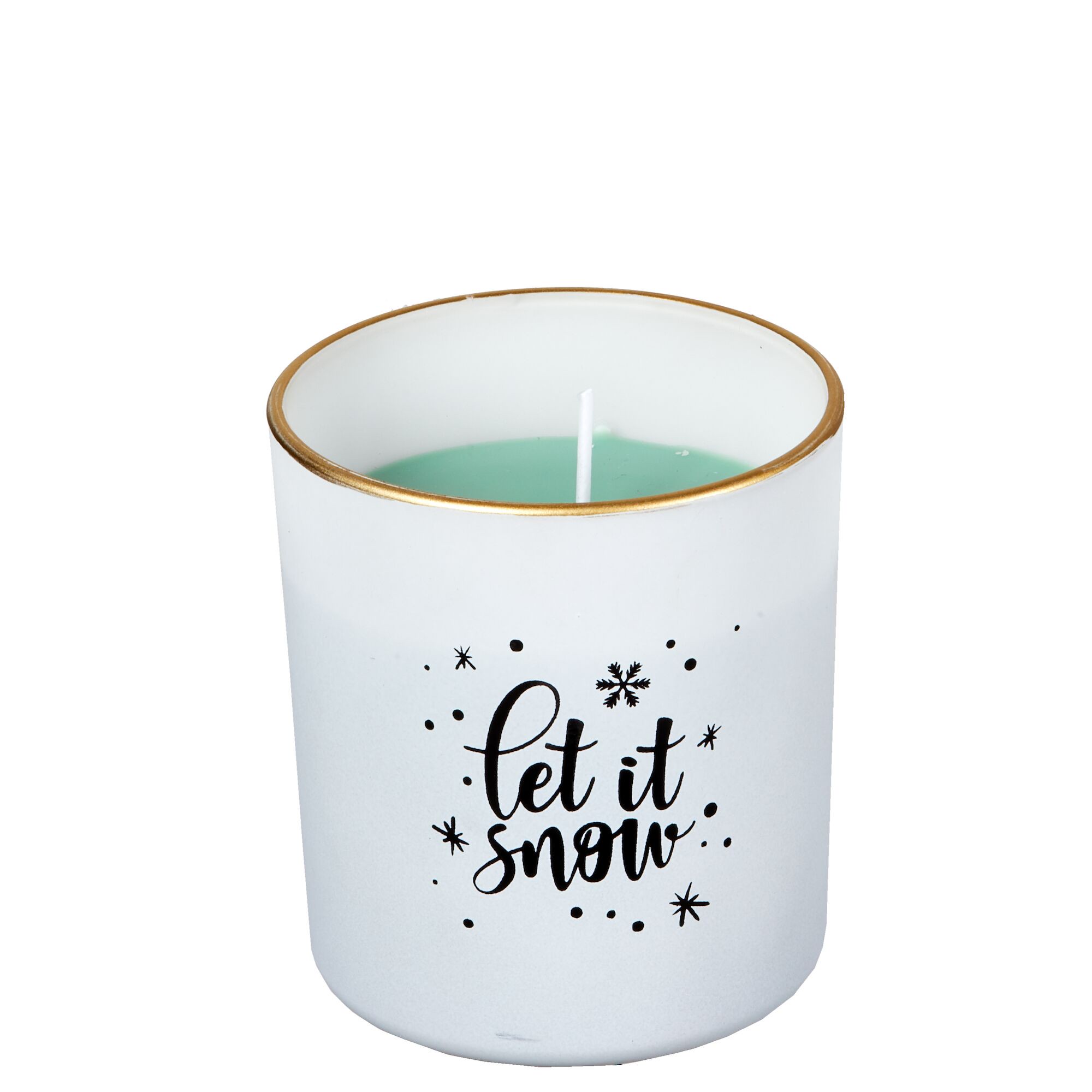 Duftkerze Weihnachten Forest Breeze - pine & cedar trees in Glas "Let It Snow" 25 h