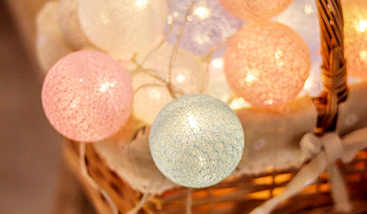 LED Lichterkette, Länge 2m, für den Innen- und Außenbereich IP44, Lichtfarbe Rot, Grün, Blau, Gelb