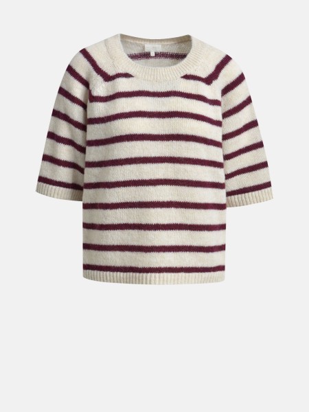 MILANO ITALY Damen Kurzarmpullover, vino