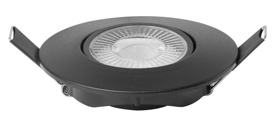 LED Einbaustrahler Schwarz schwenkbar 230V 4,5W warmweiss 380 Lumen 3000K