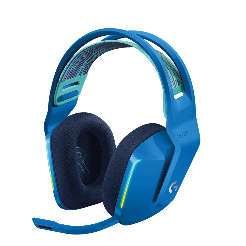 Logitech G733 LIGHTSPEED kabelloses Gaming-Headset mit Kopfbügel blau