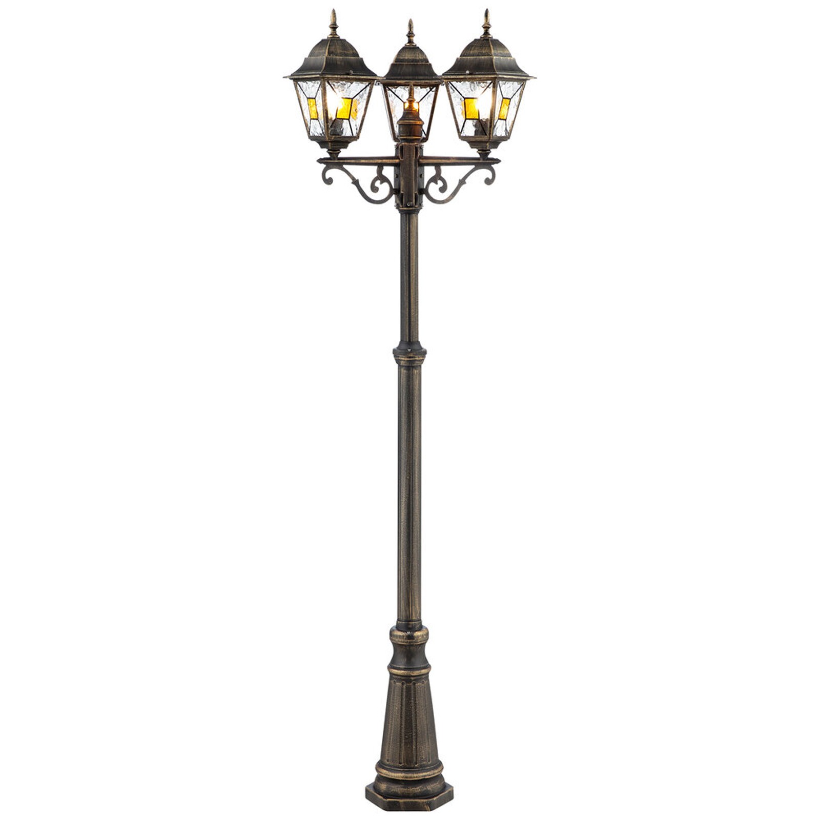 Stehleuchte 226 x 60 cm Gold Glas Stehlampe Vintage Harmonisch