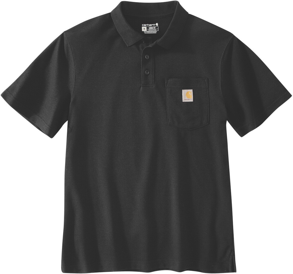 Carhartt Loose Fit Short-Sleeve Pocket Poloshirt, zwart, afmeting M voor man