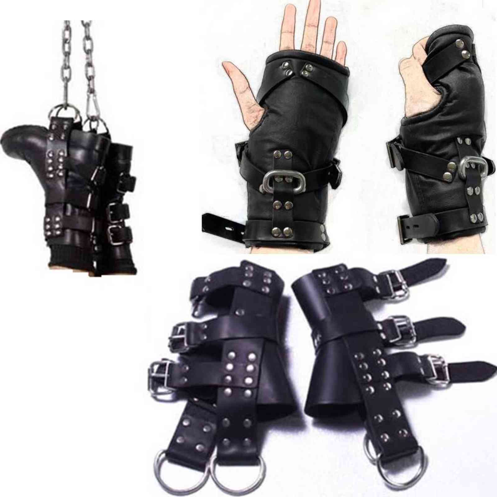 Fournitures de bondage: Coupteaux de la cheville en cuir - STACTES DE SUSPENSION RÉGLABLE POUR PLAY ADULT