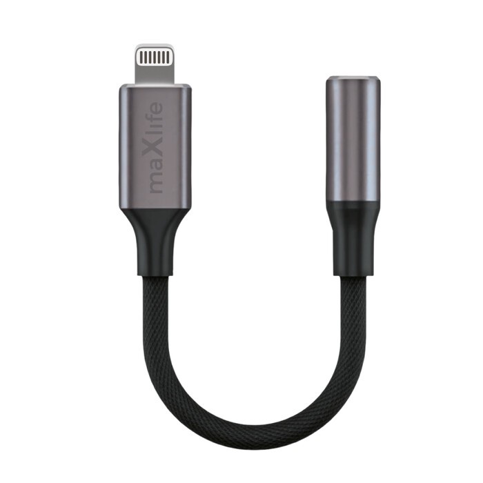 MAXLIFE Lightning/AUX Adapter schwarz