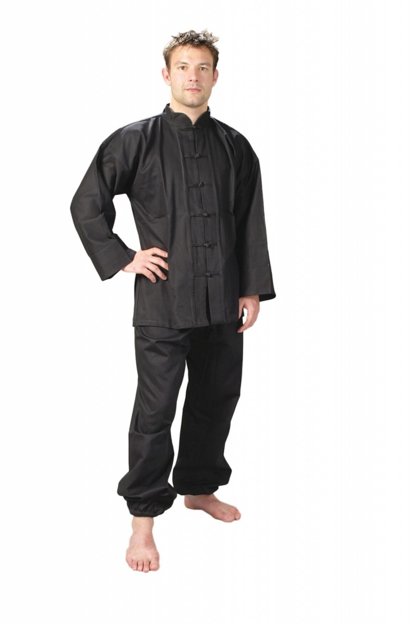 Ju-Sports Kung Fu Anzug schwarz, Baumwolle