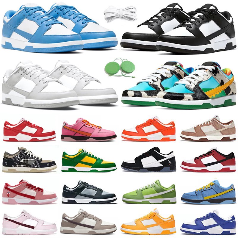 Men Women Shoes Sneaker Panda White Black Unc Blue Grey Fog Medium Olive Triple Pink Sail Rose Whisper Active Fuchsia Platform Mens Trainers Spor