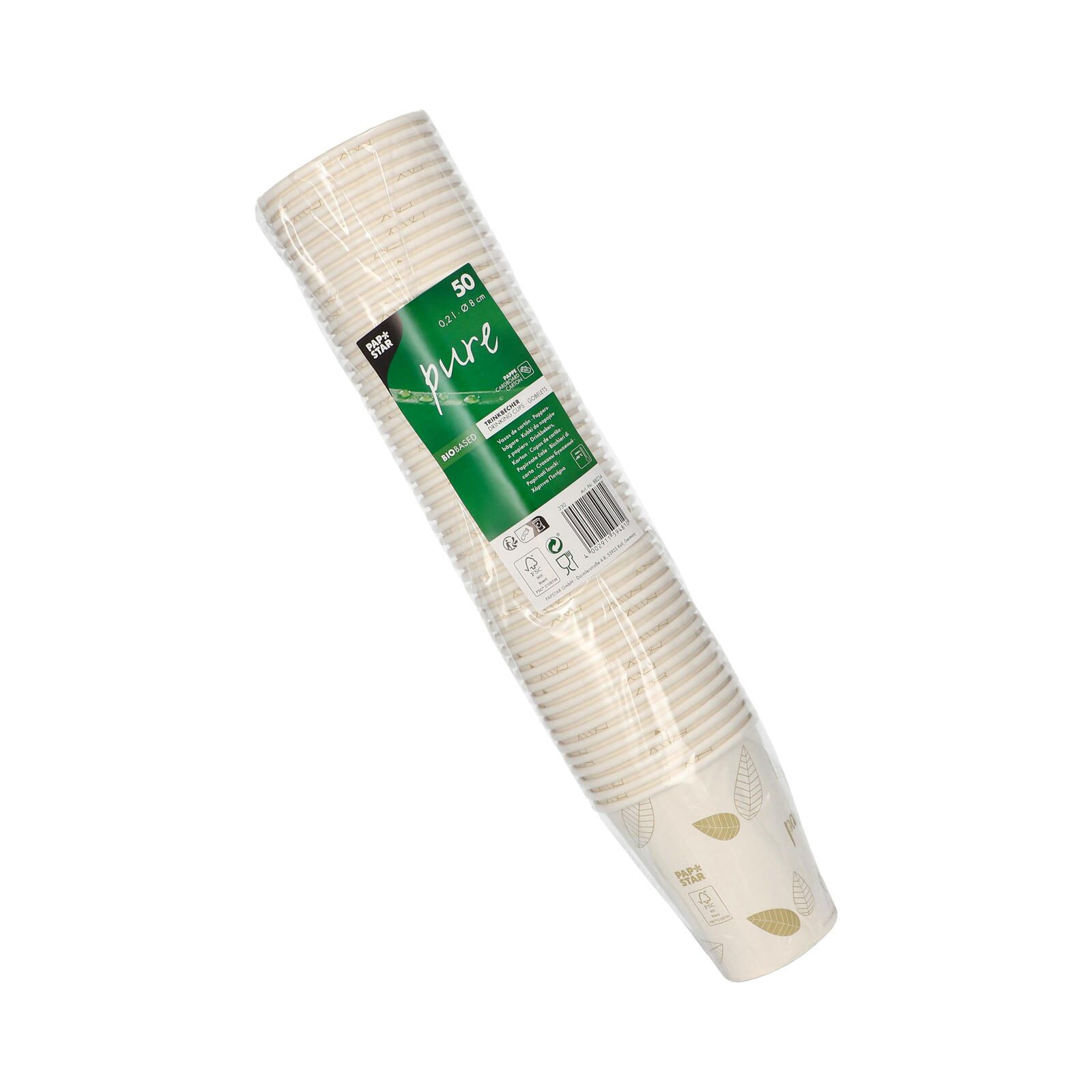 PAPSTAR pure ZERO Einweg-Trinkbecher 8 cm 0,2 l creme