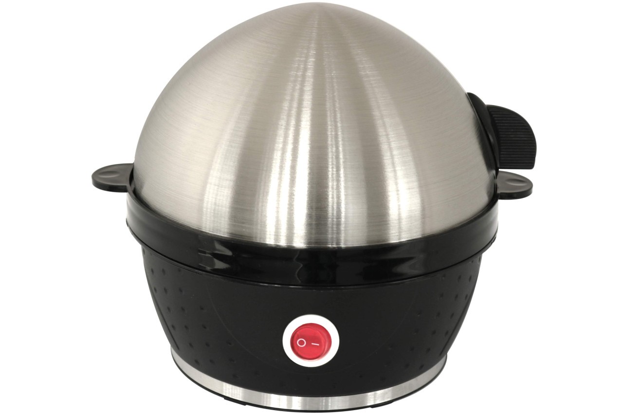 Deski Eierkocher Edelstahl schwarz bis zu 7 Eier 380 Watt mit Stechhilfe