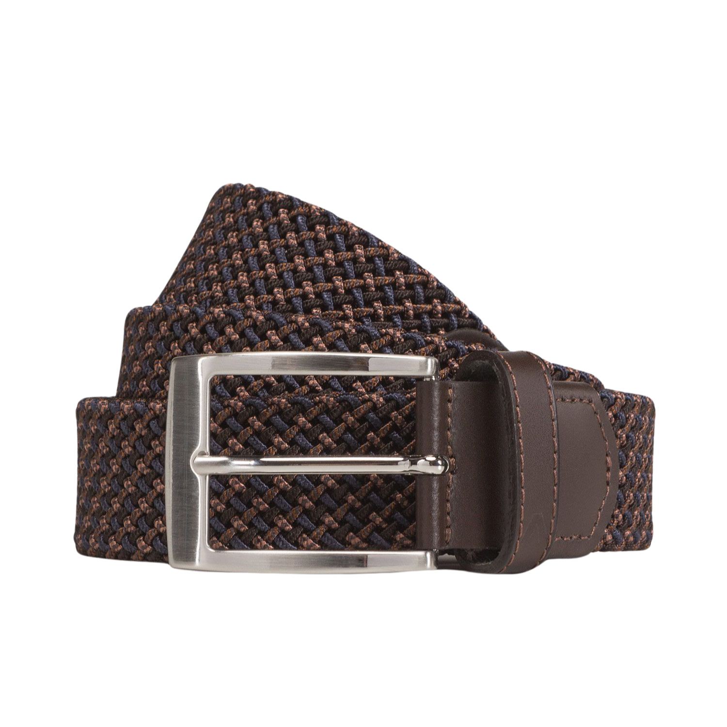 Alberto Gürtel Multicolor Braided, navy/braun