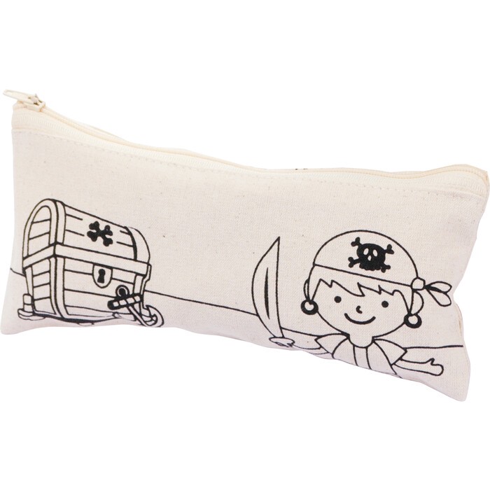 Pennal Pirat zum Bemalen 21 x 9 cm beige