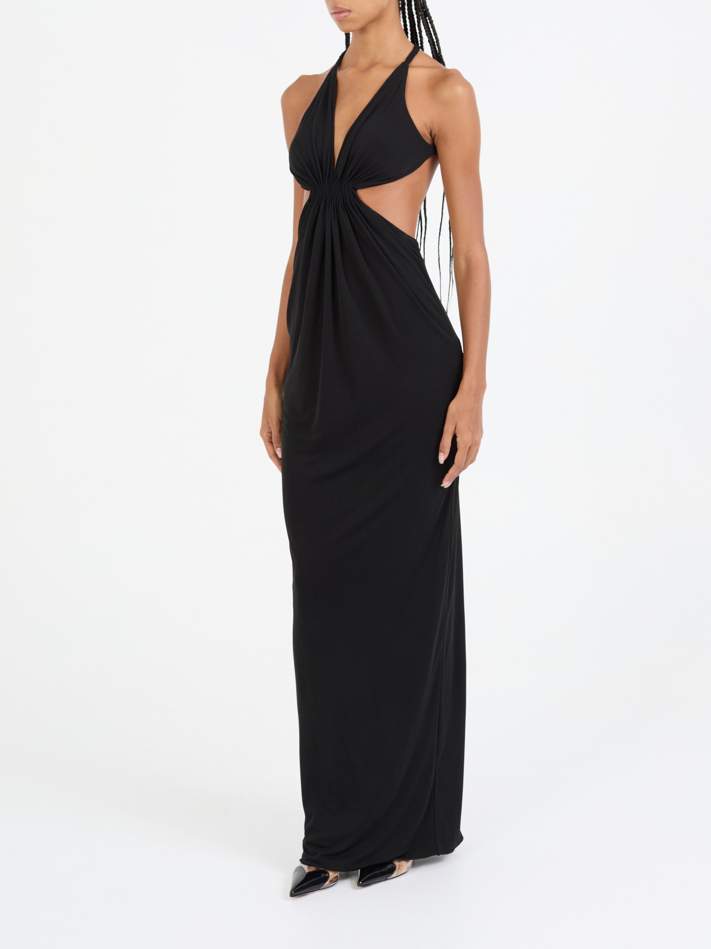 Neckholder-Kleid Schwarz