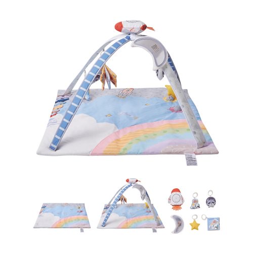 VEVOR Spielmatte Erlebnisdecke Spielbogen 6 sensorische Spielzeuge 89x89x48cm
