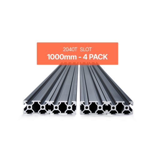 VEVOR 4er Set Aluprofil 1000 mm T-Nut 2040 Aluminium-Strangpressprofil, eloxierte Linearschiene nach europäischem Standard, Nutenprofil für 3D-Drucker, CNC-Maschine DIY, Lasergravur, Schwarz