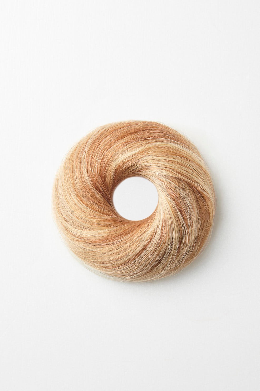 Hair Scrunchie - Echthaar Haargummi - M20/27 gesträhnt äussersthellblond & Karamellblond