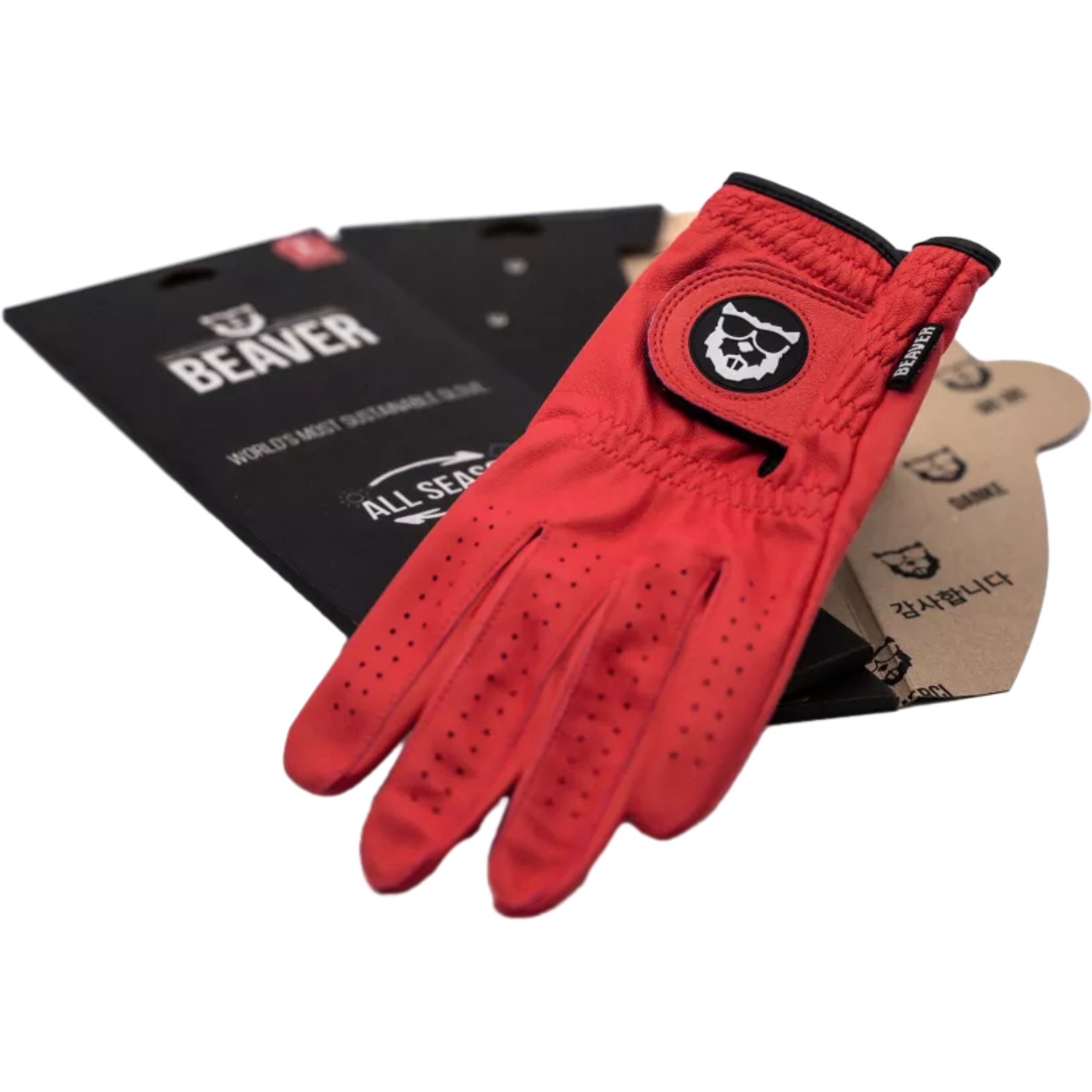 Beaver Golf Handschuh All Weather, rot