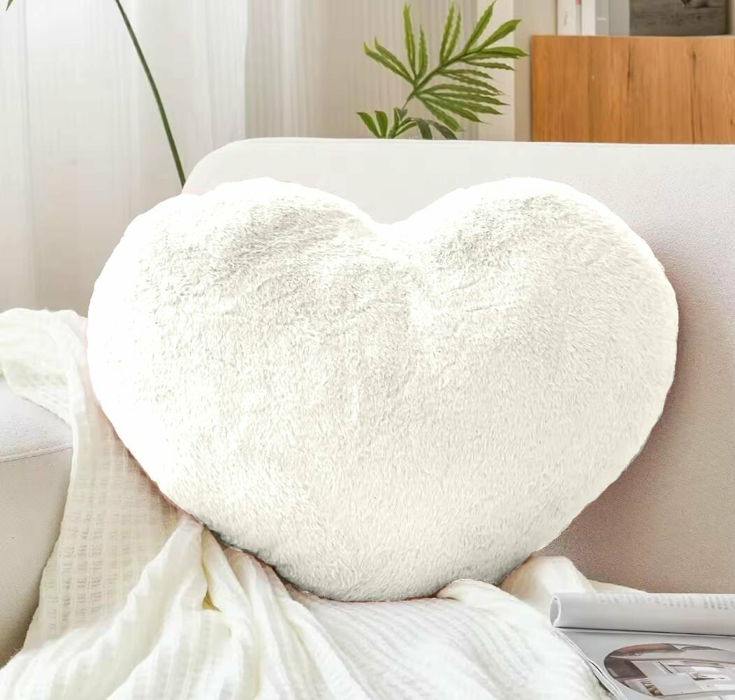 Lavendel Wärmekissen » Körnerkissen » Heizkissen für die Mikrowelle » Herzkissen 25 x 20 cm mit Lavendel Duft - Weiß