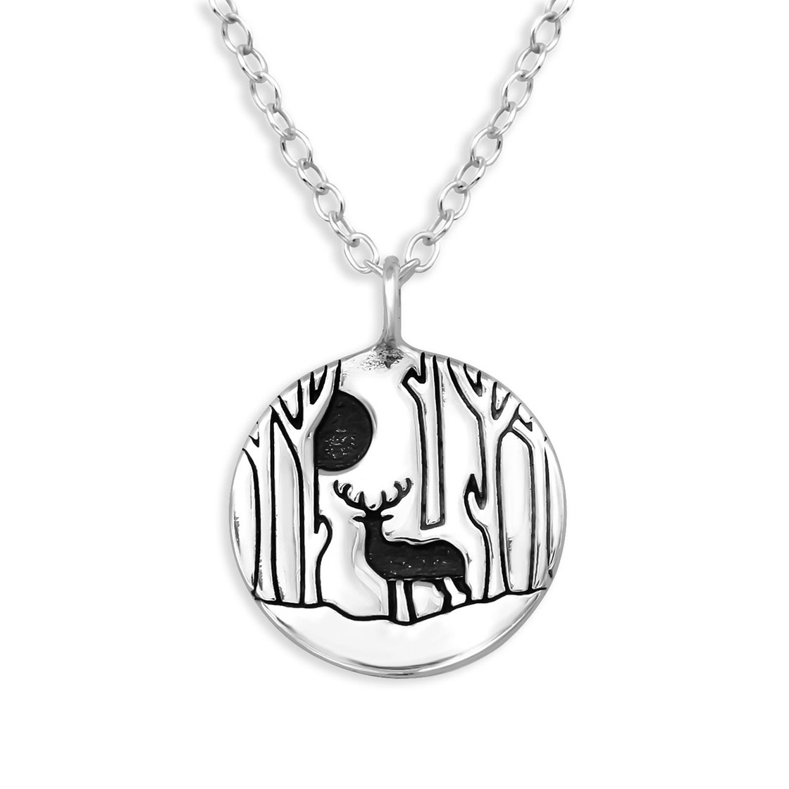 Hirsch Halskette aus 925 Silber