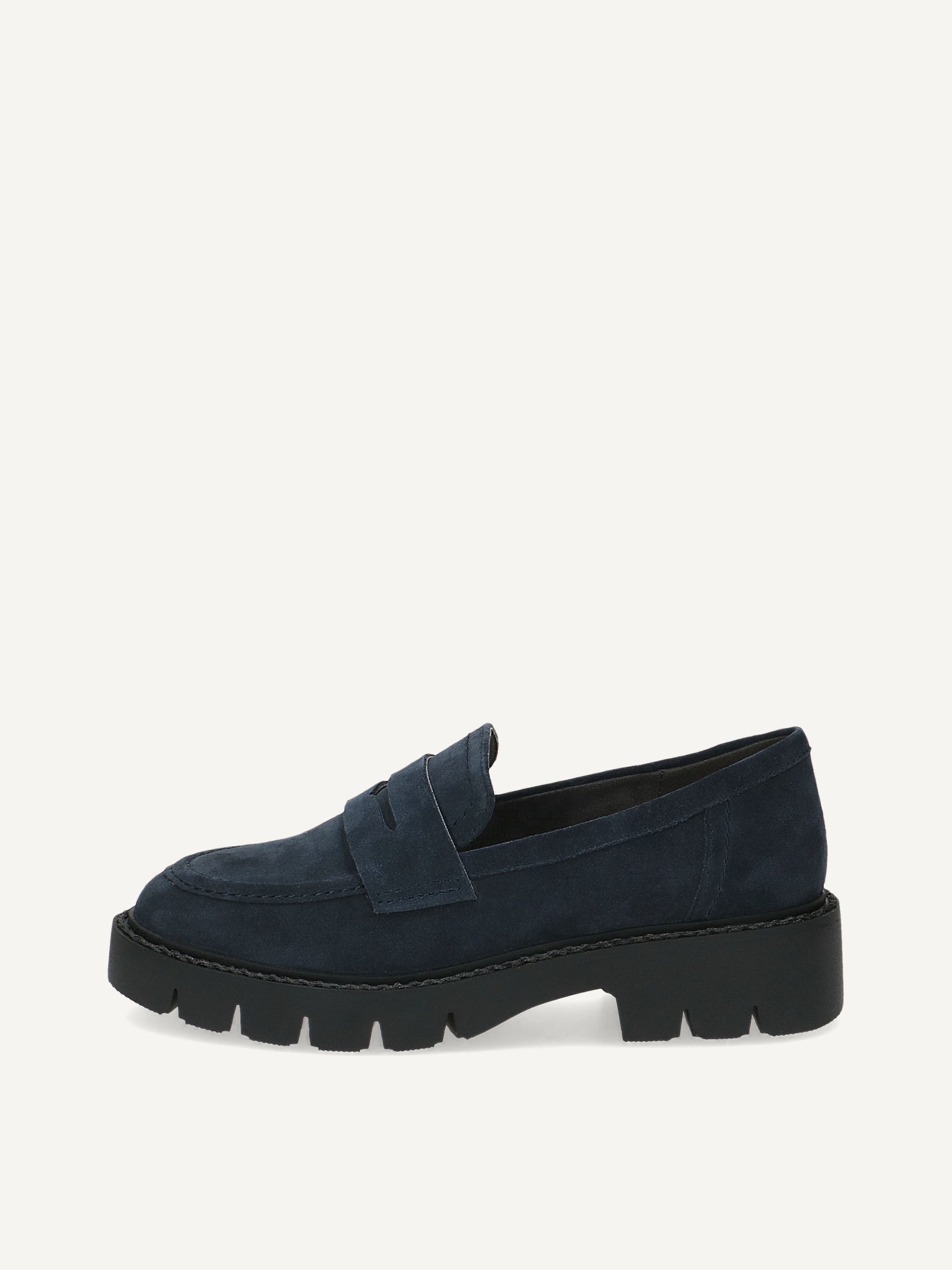 CAPRICE Slipper, blau, aus Leder mit Blockabsatz, Gr. 36