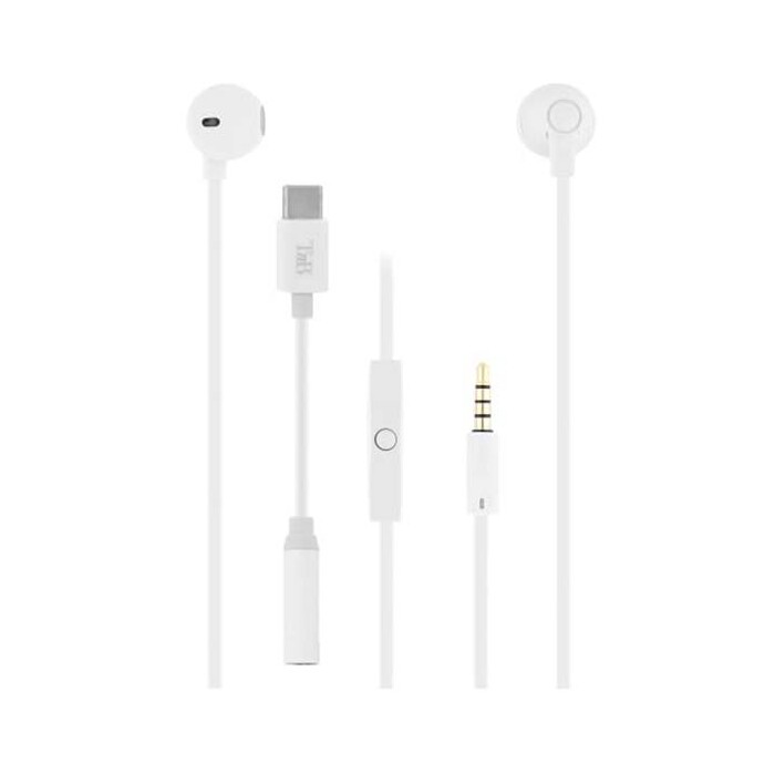 T'nB In-Ear-Kopfhörer SWEET 3,5 mm Klinkenanschluss USB Type C Adapter weiß