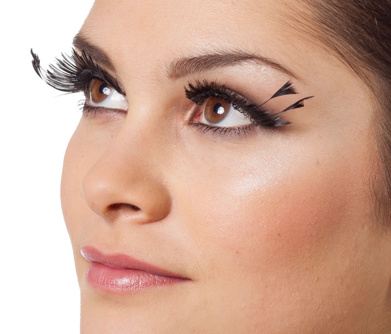 Zauberhafte Feder Wimpern schwarz