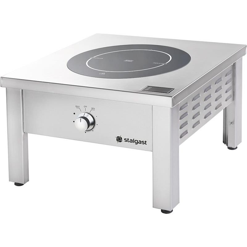 Induktions-Hockerkocher – 1 Kochplatte, 5 oder 8 kW, Edelstahl, 400 V, mobil