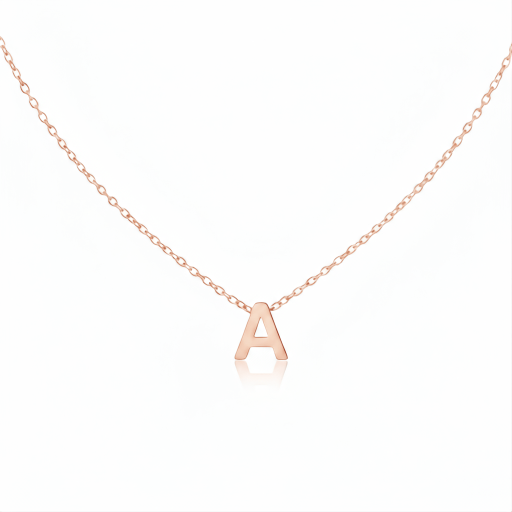 3D Initial Halskette - Roségold / B