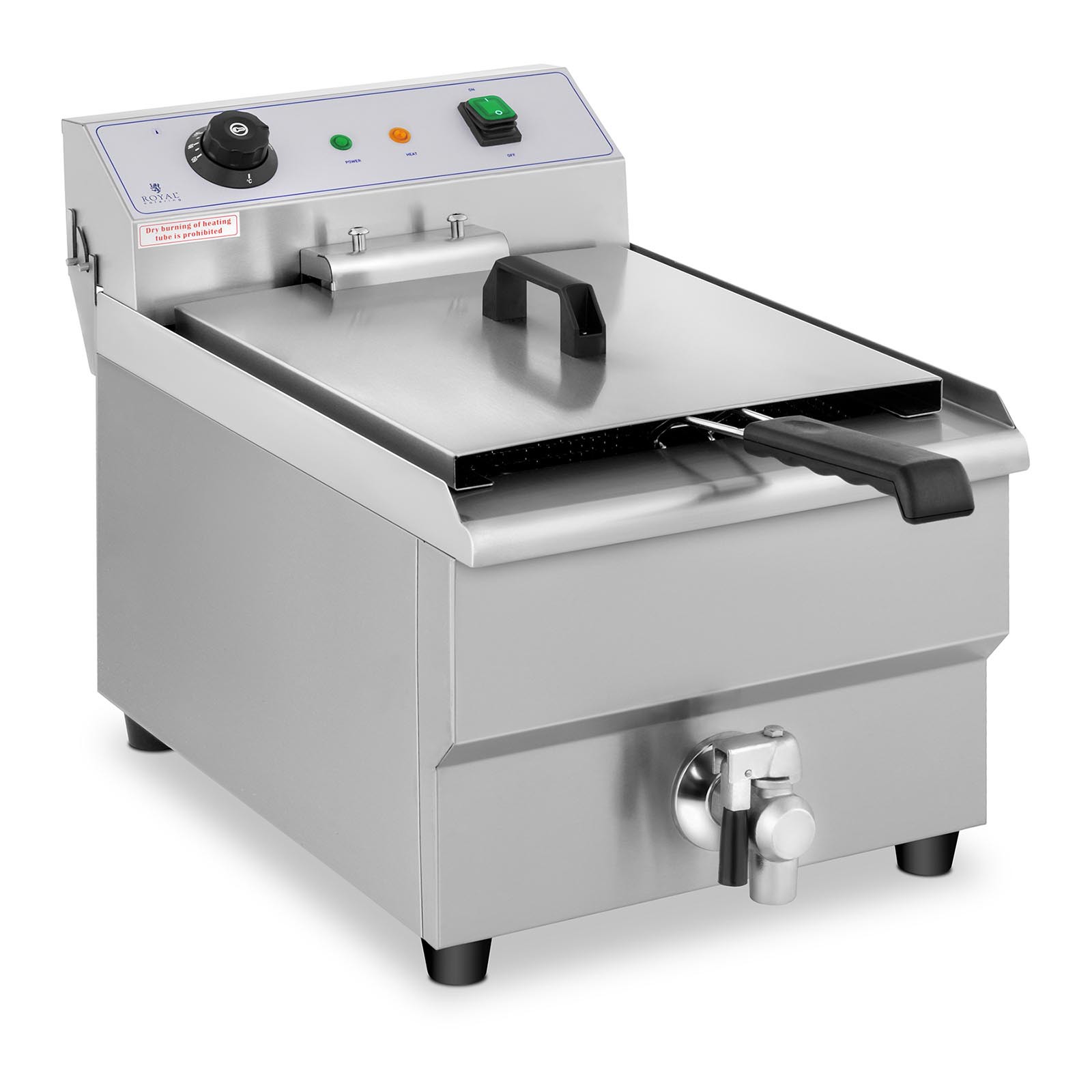 Elektro-Fritteuse - 16 l - 3500 W - Ablasshahn - Royal Catering